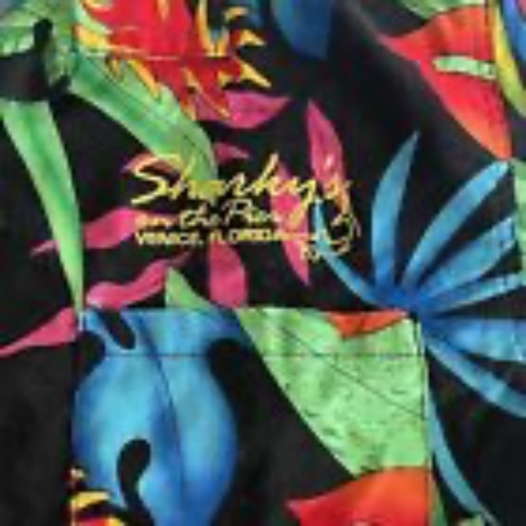 Vtg TOUCAN DANCE Fast Lane Hawaiian Shirt Tropical Bright Mens Medium Sharkys - Picture 9 of 12